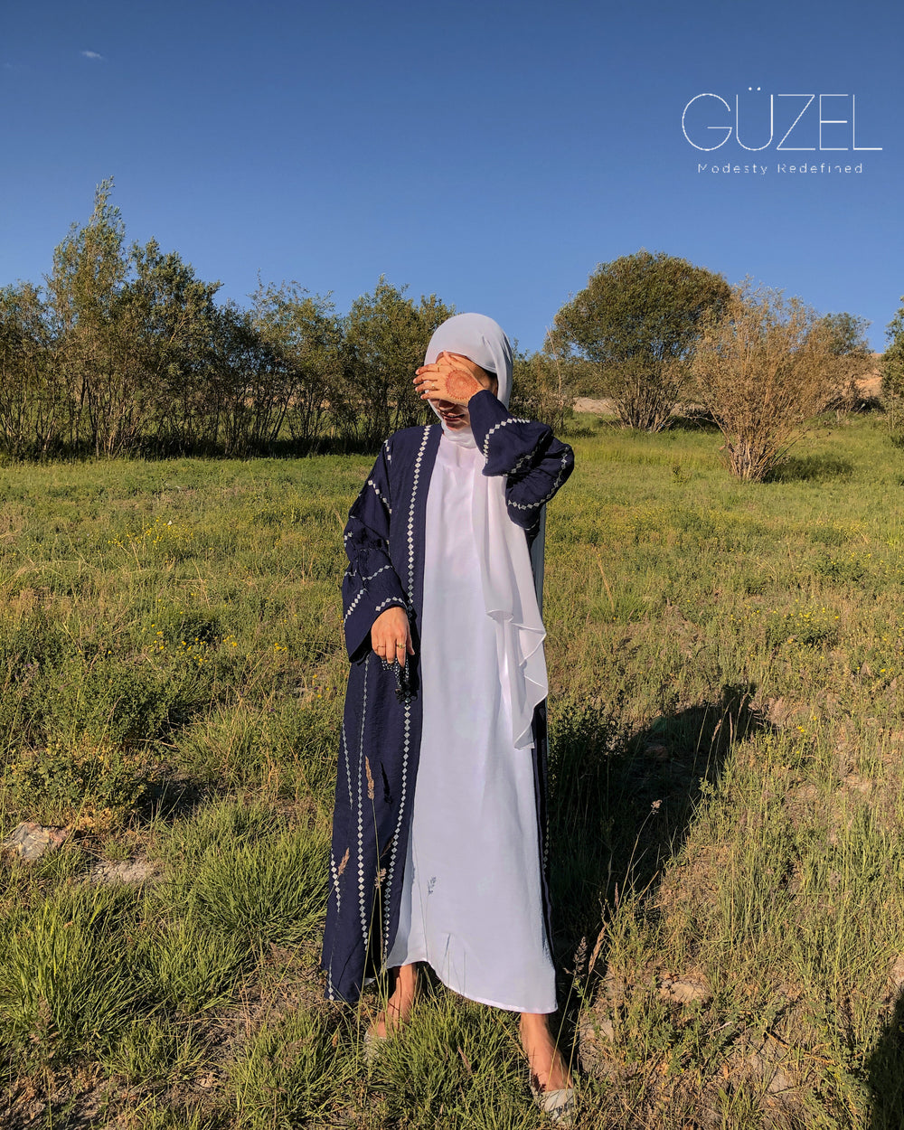 Blue Diamond Abaya Set