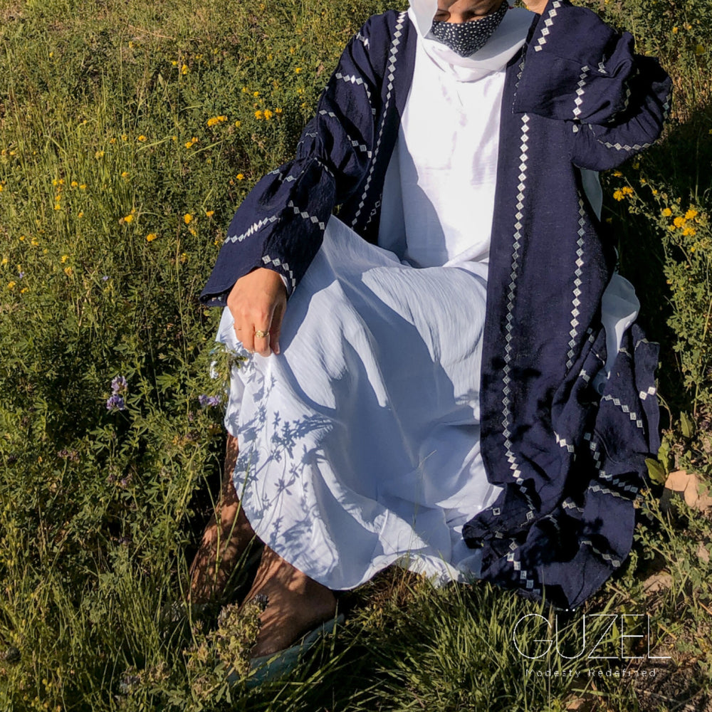 Blue Diamond Abaya Set