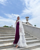 Dahlia Layer Abaya — Angel White