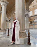 Dahlia Layer Abaya — Angel White