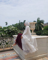 Dahlia Layer Abaya — Angel White
