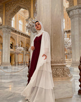 Dahlia Layer Abaya — Angel White