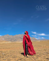 Dahlia Layer Abaya — Red Wine