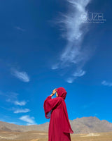 Dahlia Layer Abaya — Red Wine