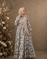 Floral Printed Gown — Blue