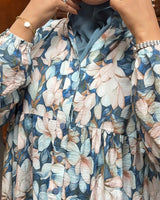 Floral Printed Gown — Blue