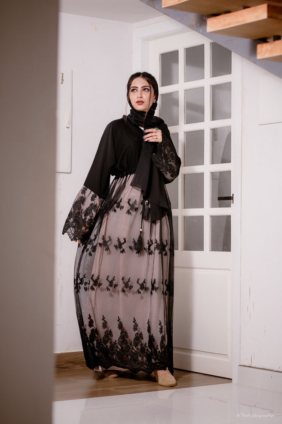 Nude Blooms Abaya