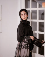 Nude Blooms Abaya