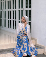Printed Gown - Blue Paisley