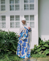 Printed Gown - Blue Paisley