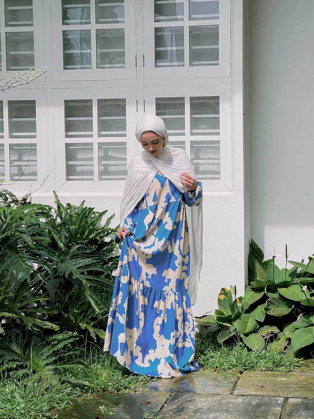 Printed Gown - Blue Paisley
