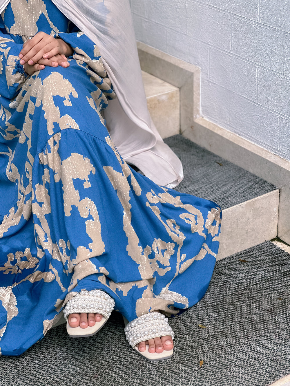 Printed Gown - Blue Paisley