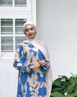 Printed Gown - Blue Paisley
