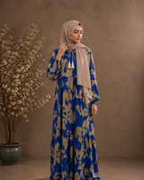 Printed Gown - Blue Paisley