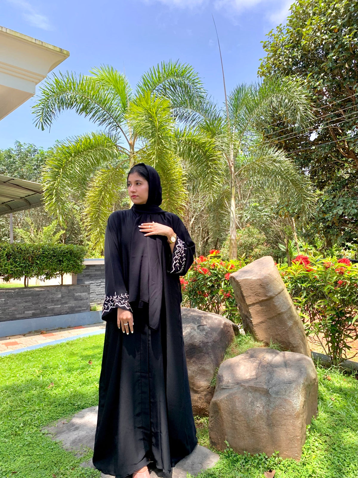 Pink Blooms Abaya