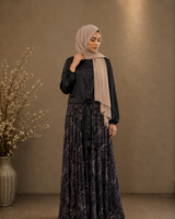 Print Skirt Set - Black Paisley