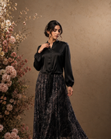 Print Skirt Set - Black Paisley