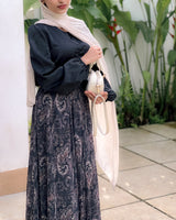 Print Skirt Set - Black Paisley