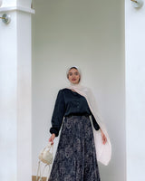 Print Skirt Set - Black Paisley