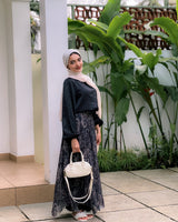 Print Skirt Set - Black Paisley