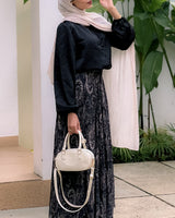 Print Skirt Set - Black Paisley
