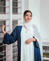 Silver Lines Abaya Set