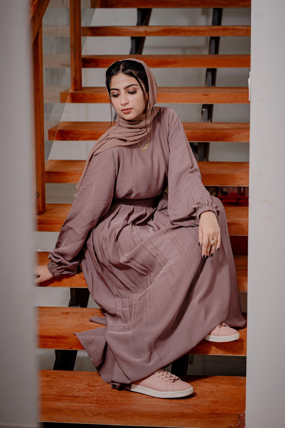 Wrap Skirt Abaya Set